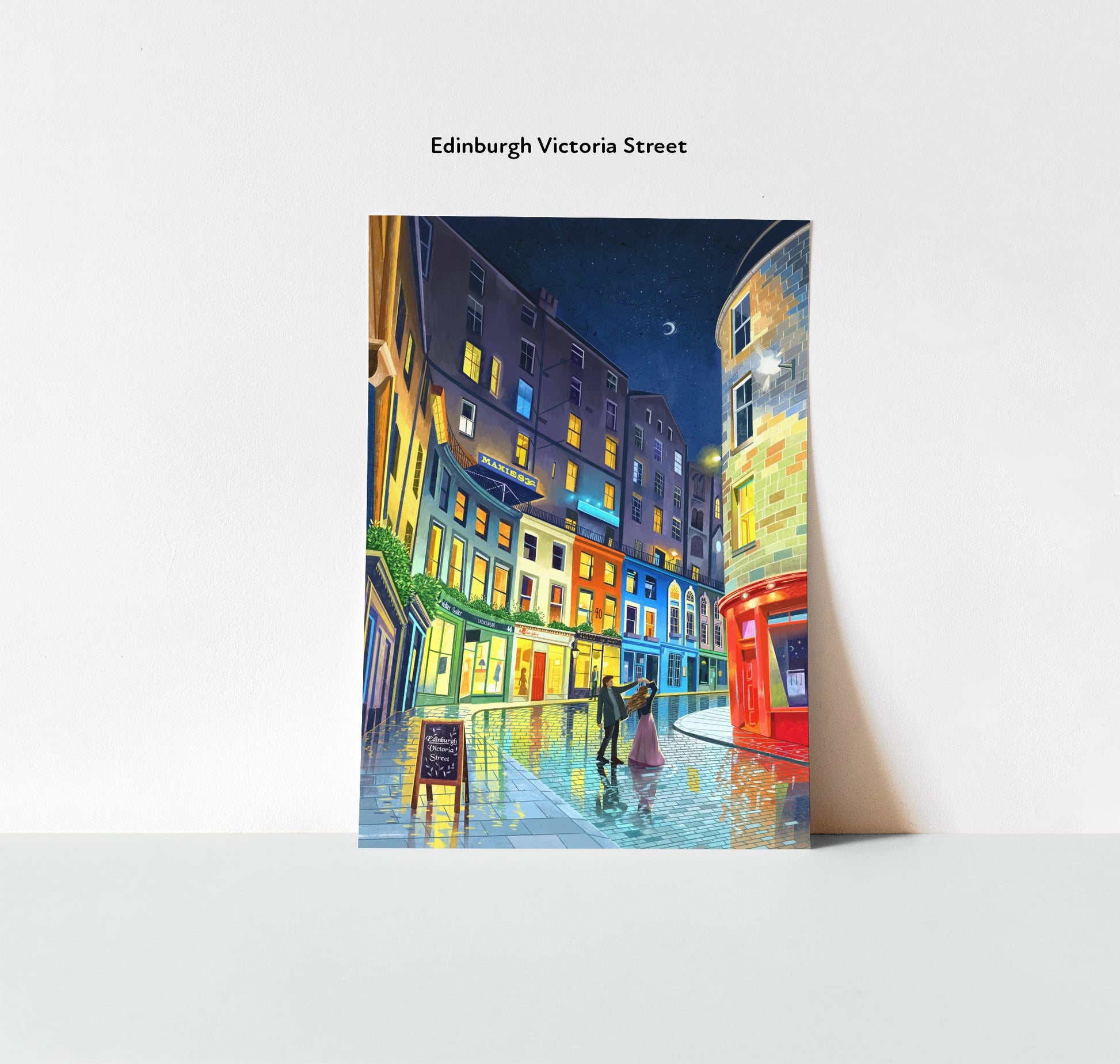 artwork print of Edinburgh Victoria Street