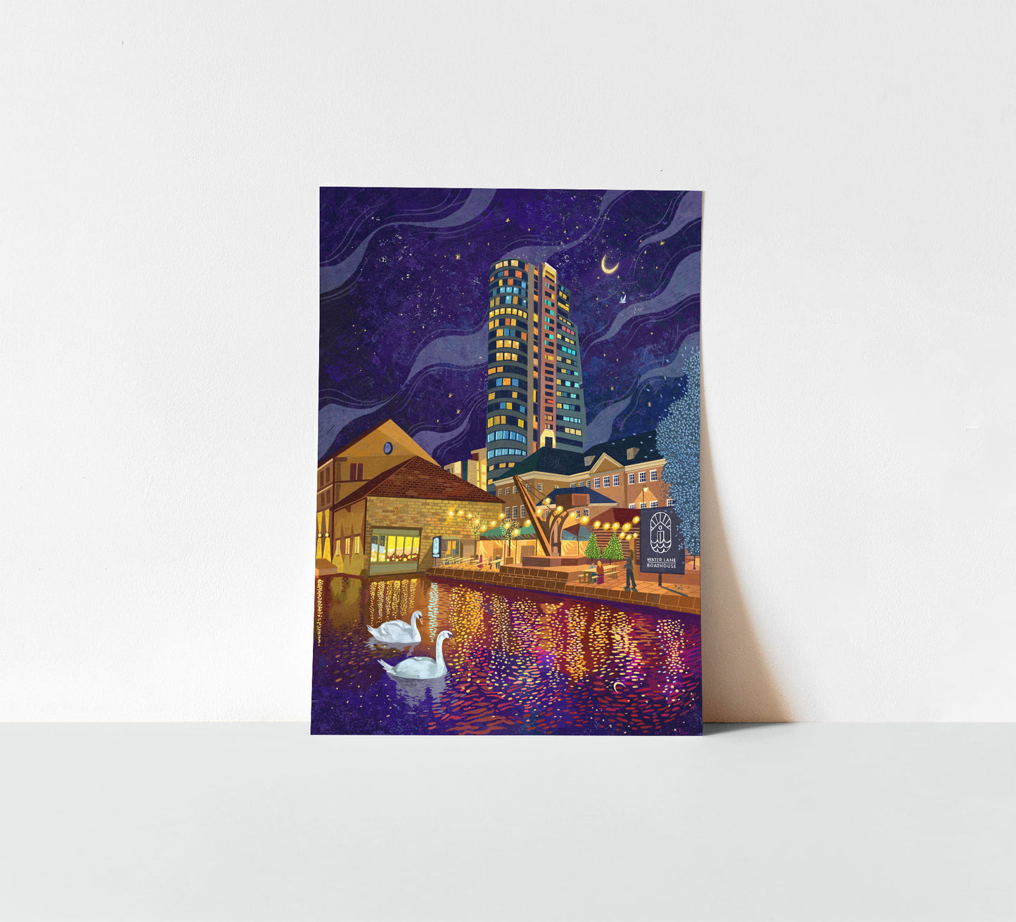 Water Lane Boathouse, Granary Wharf, Leeds, Artwork Print