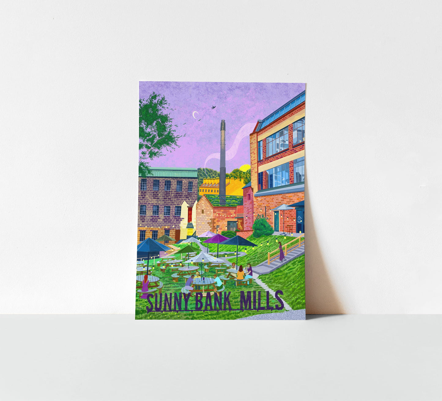 Sunny Bank Mills, Farsley, Leeds, Artwork Print