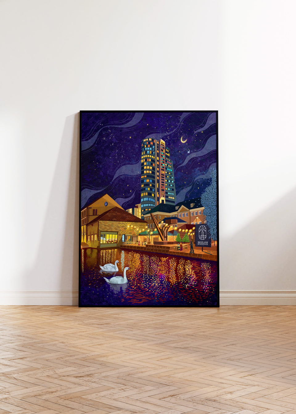 Water Lane Boathouse, Granary Wharf, Leeds, Artwork Print