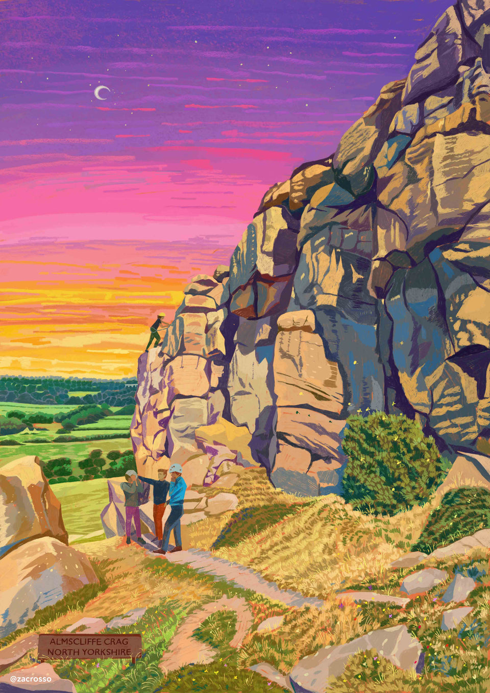 Almscliffe Crag, North Yorkshire, Artwork Print