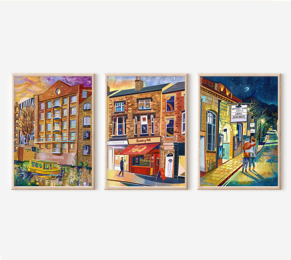 Any 3 x A5, A4, A3 or A2 Leeds Artwork Prints, Mix and Match Set