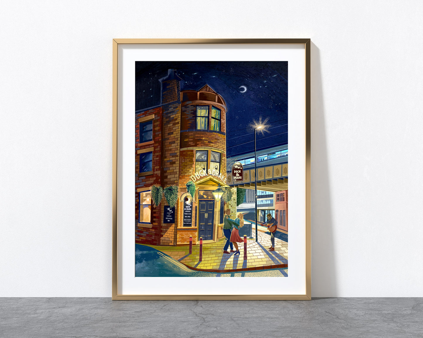 Duck and Drake, Leeds Artwork Print, Kirkgate