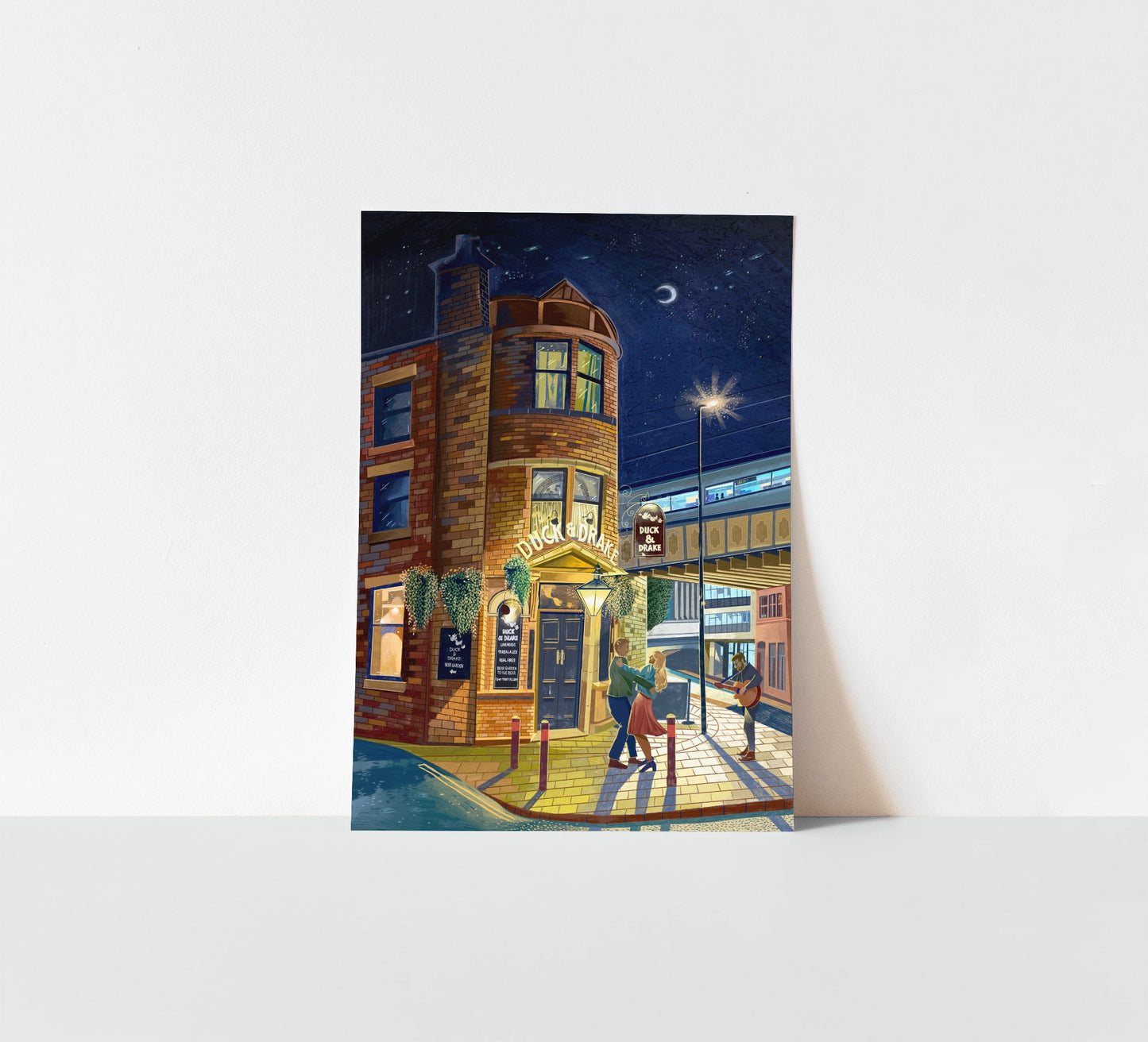 Duck and Drake, Leeds, Artwork Print