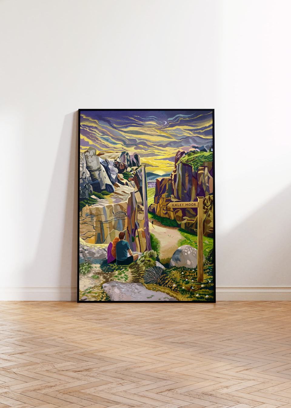Ilkley Moor Cow and Calf Rocks Artwork Print