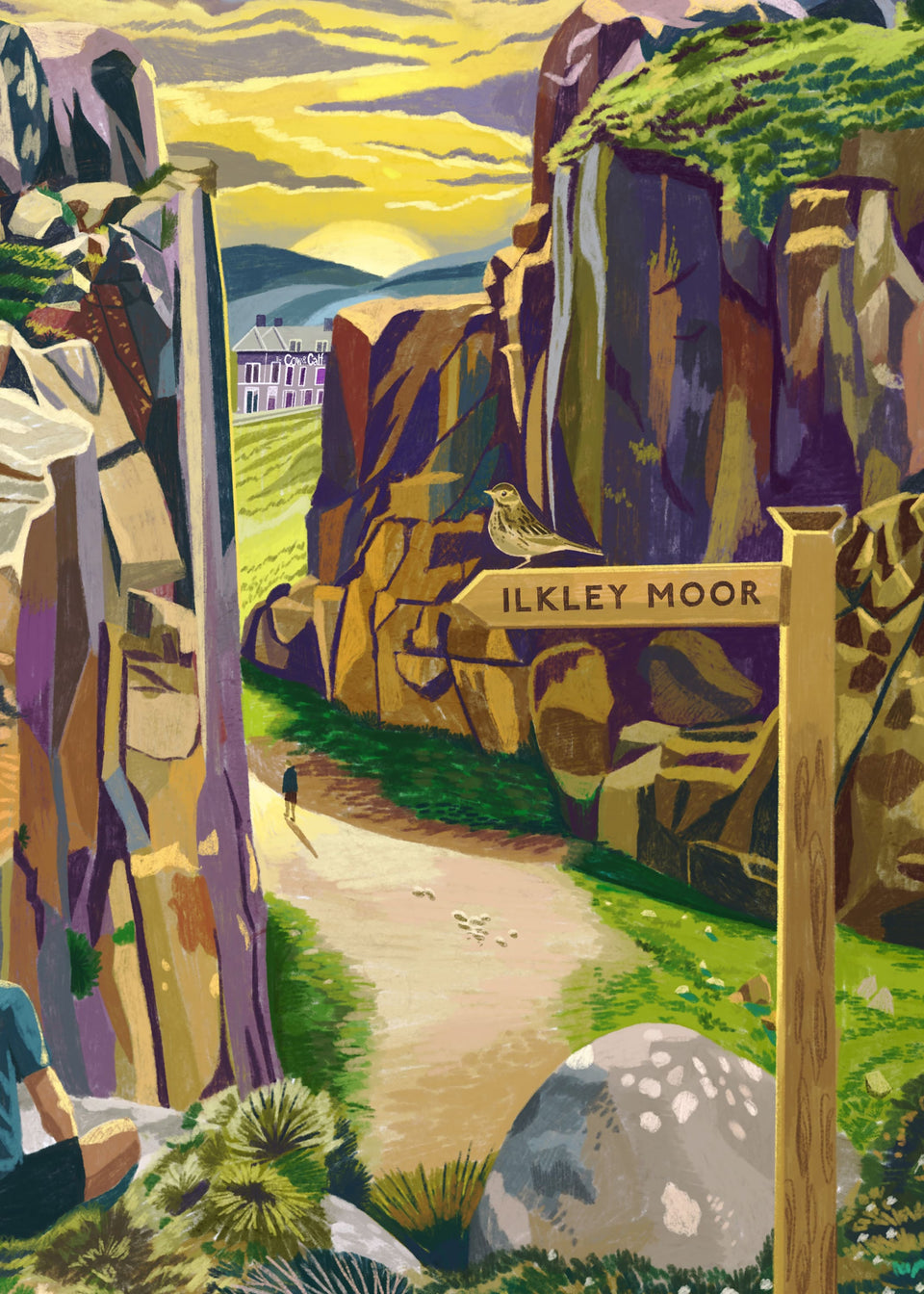 Ilkley Moor Cow and Calf Rocks Artwork Print