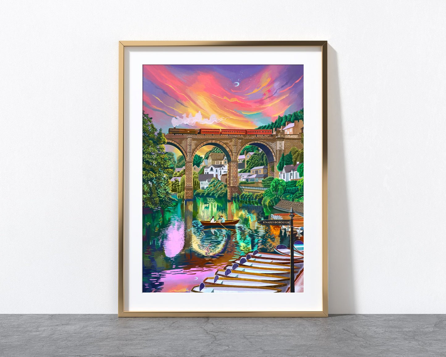 Knaresborough Viaduct, North Yorkshire, Artwork Print