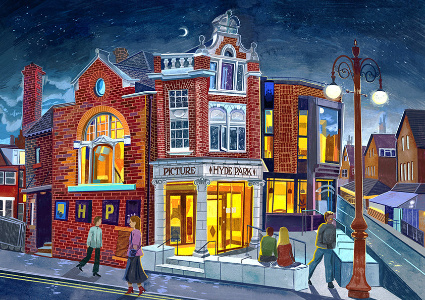 Hyde Park Picture House, Leeds Artwork Print, Brudenell Road, Leeds Cinema, Leeds Poster, Leeds Travel Print, Leeds Wall Art,