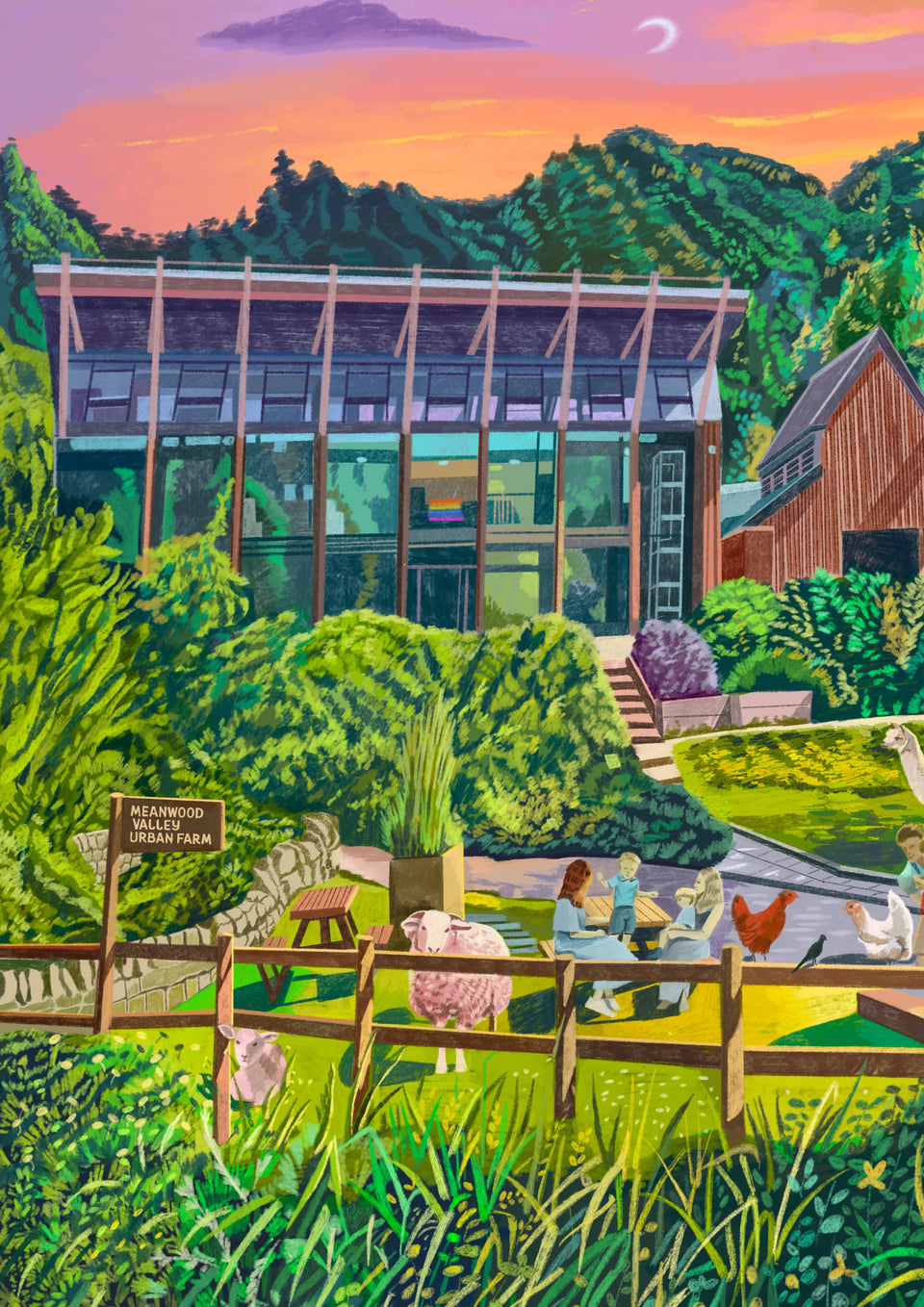 Meanwood Valley Urban Farm, Leeds, Artwork Print
