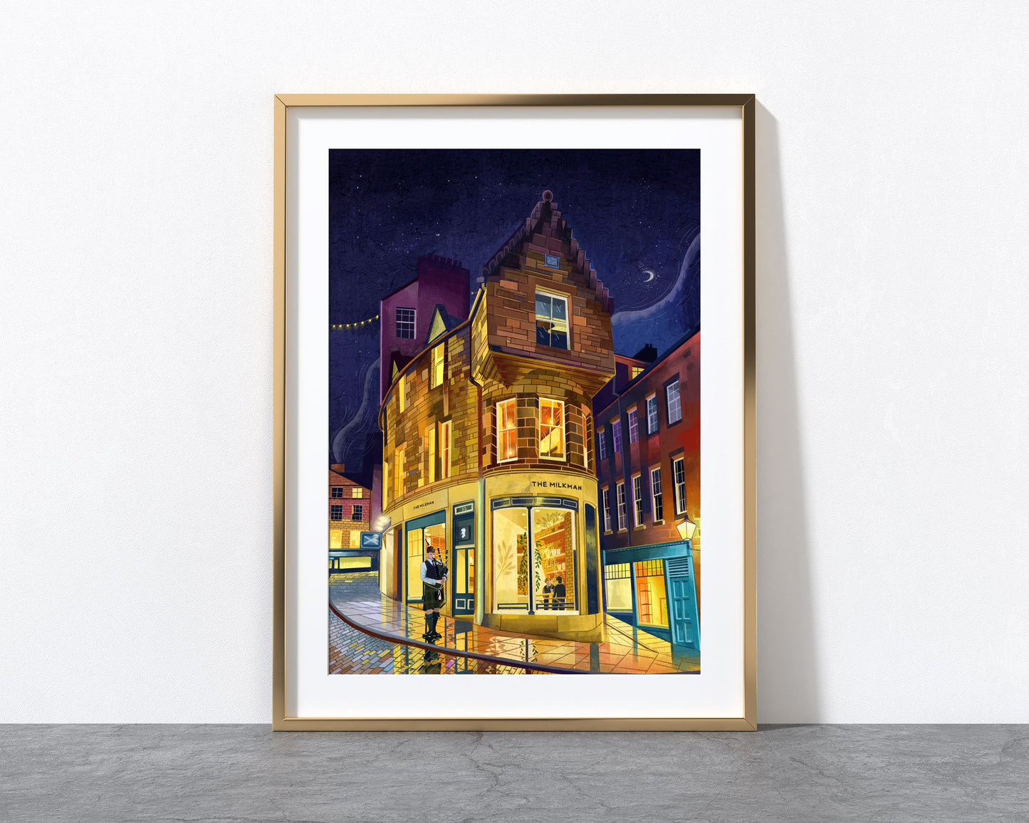 The Milkman, Edinburgh, Cockburn Street, Art Print