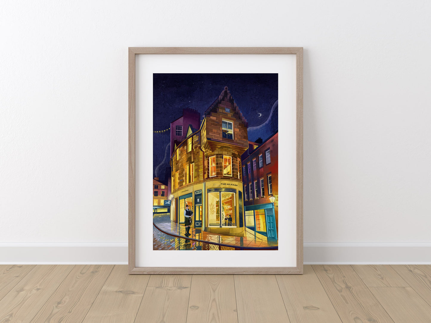 The Milkman, Edinburgh, Cockburn Street, Art Print