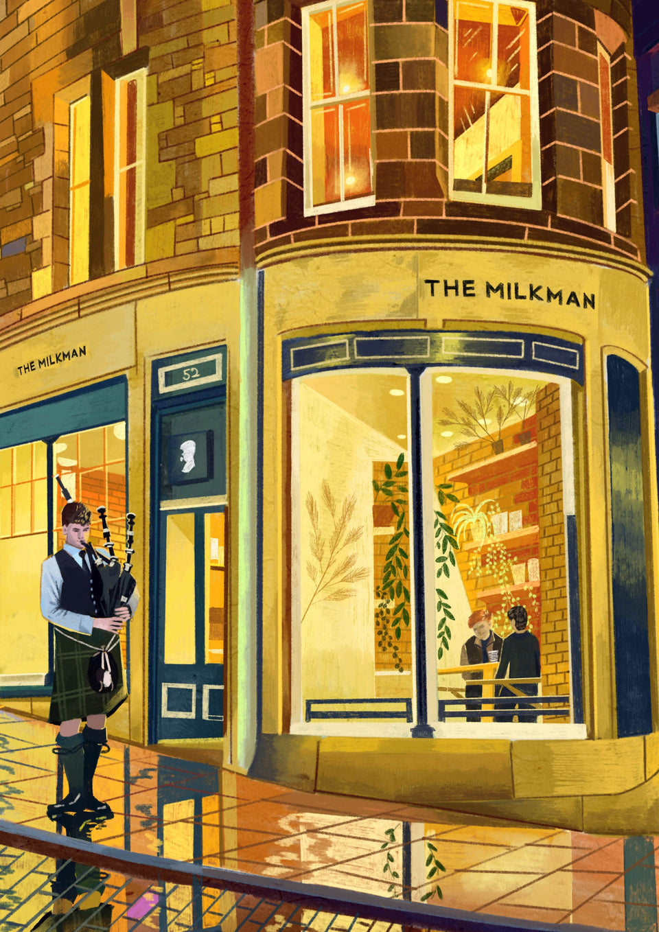 The Milkman, Edinburgh, Cockburn Street, Art Print