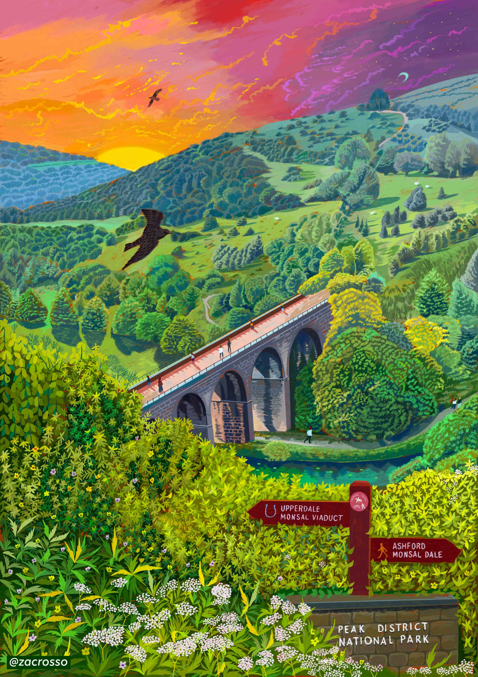 Monsal Head, Peak District National Park, Derbyshire, Artwork Print
