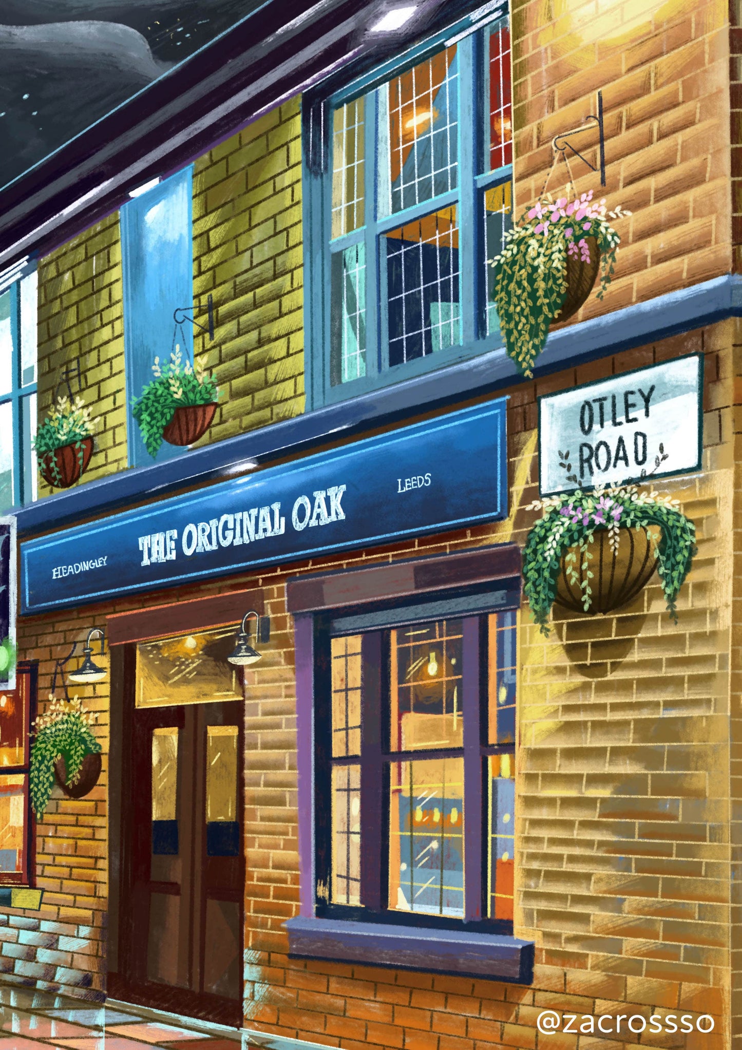 The Original Oak, Leeds, Headingley, Otley Road, Artwork Print