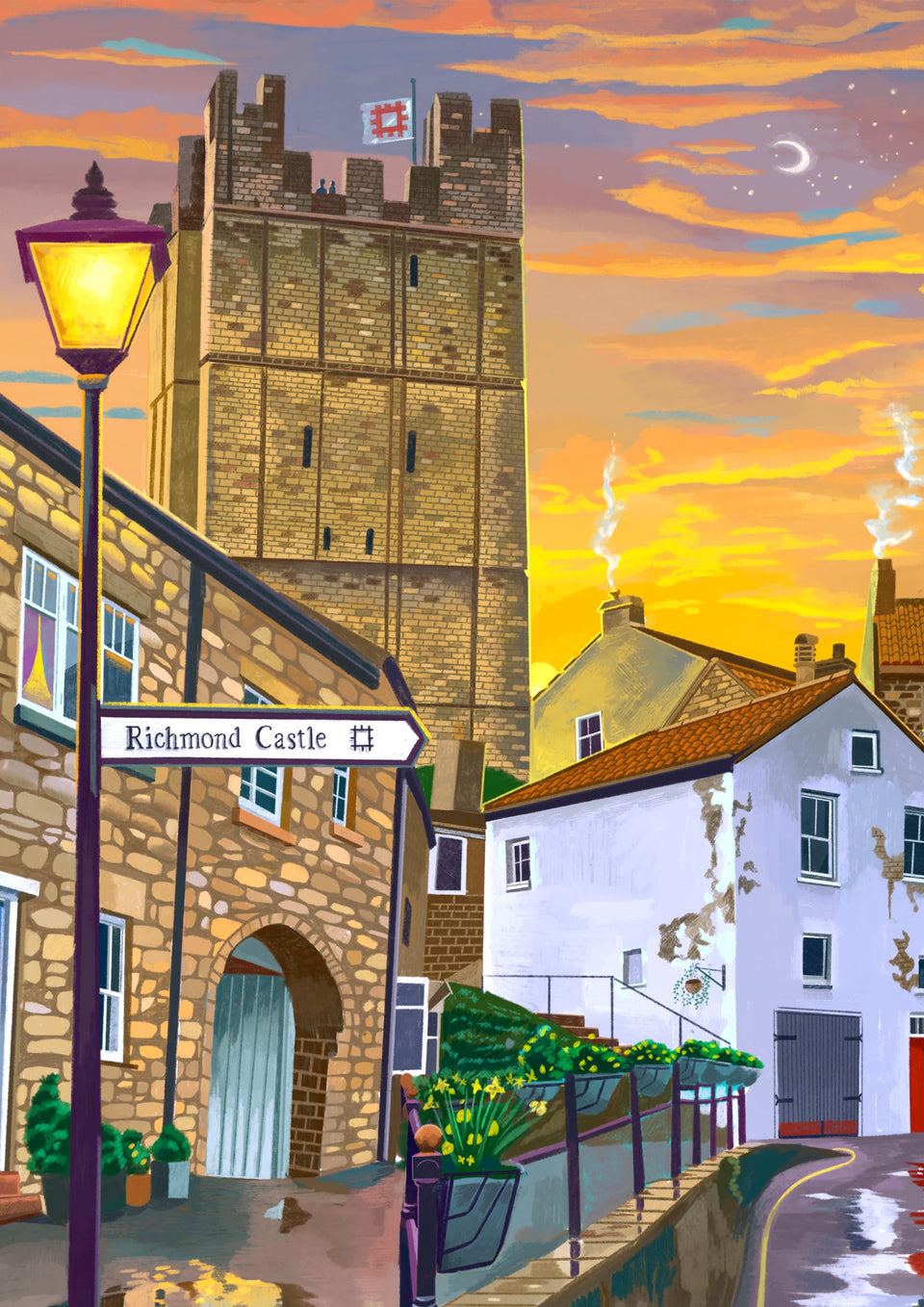 Richmond Castle, Millgate Street, North Yorkshire, Artwork Print