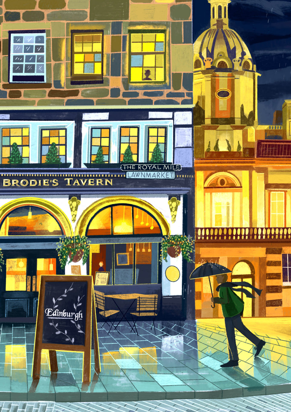 Edinburgh Royal Mile, Deacon Brodies Tavern, Art Print