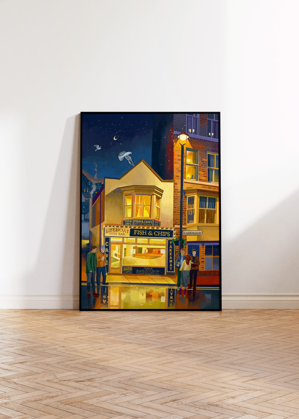 Scarborough Fish and Chips, Lifeboat Fish Bar, Artwork Print