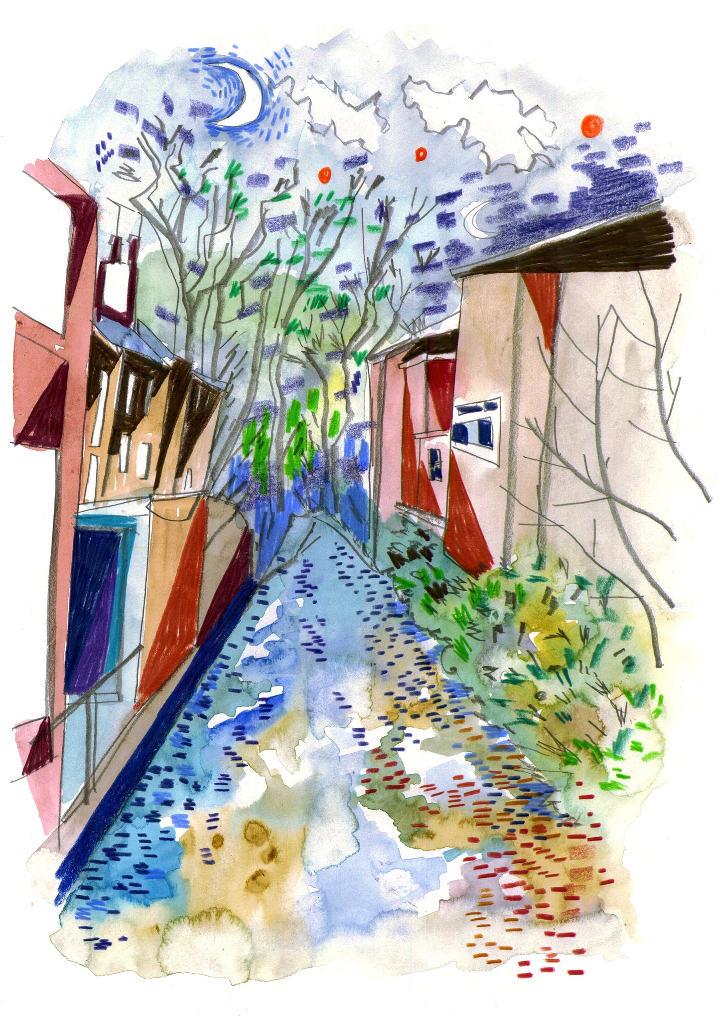 Meanwood Beck River, Leeds Artwork Print