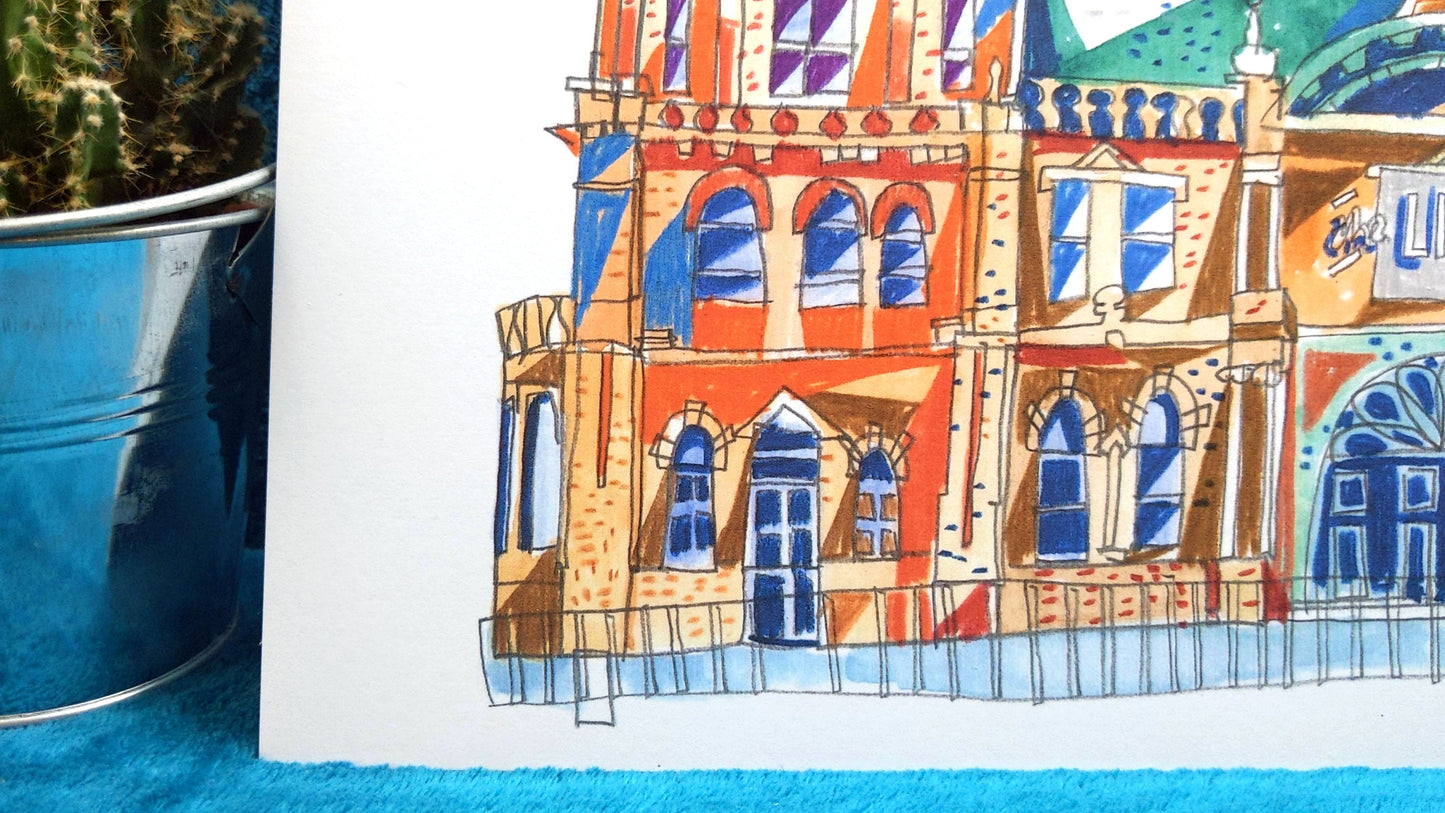 The Library Pub, Leeds Artwork Print, Woodhouse