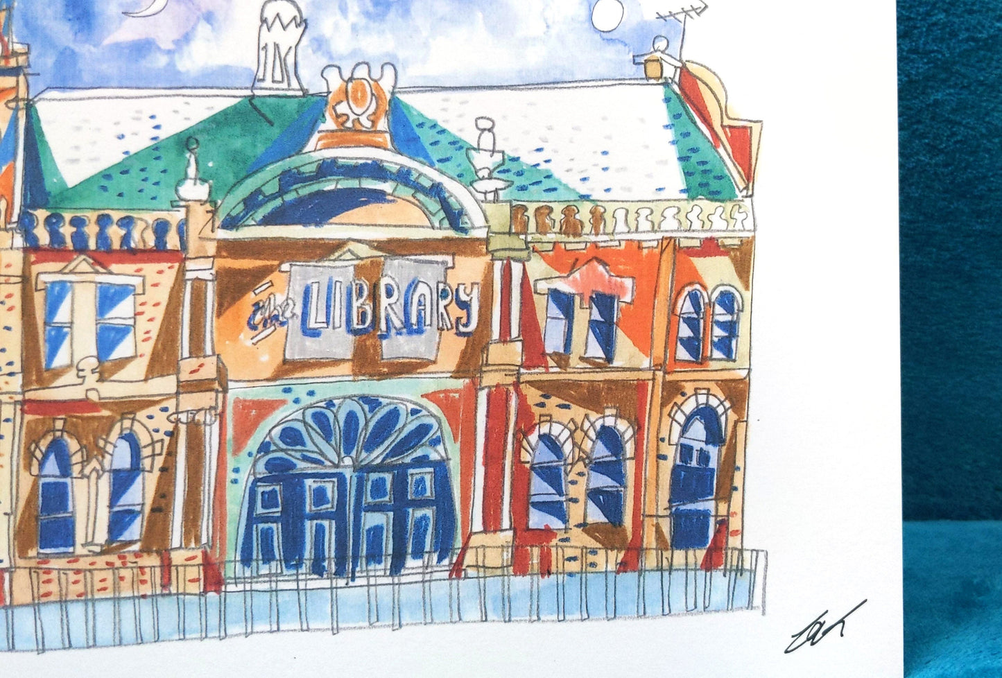 The Library Pub, Leeds Artwork Print, Woodhouse