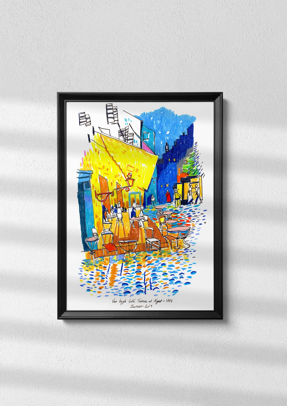 Vincent Van Gogh Café Terrace At Night, Modern Interpretation, Impressionist Art