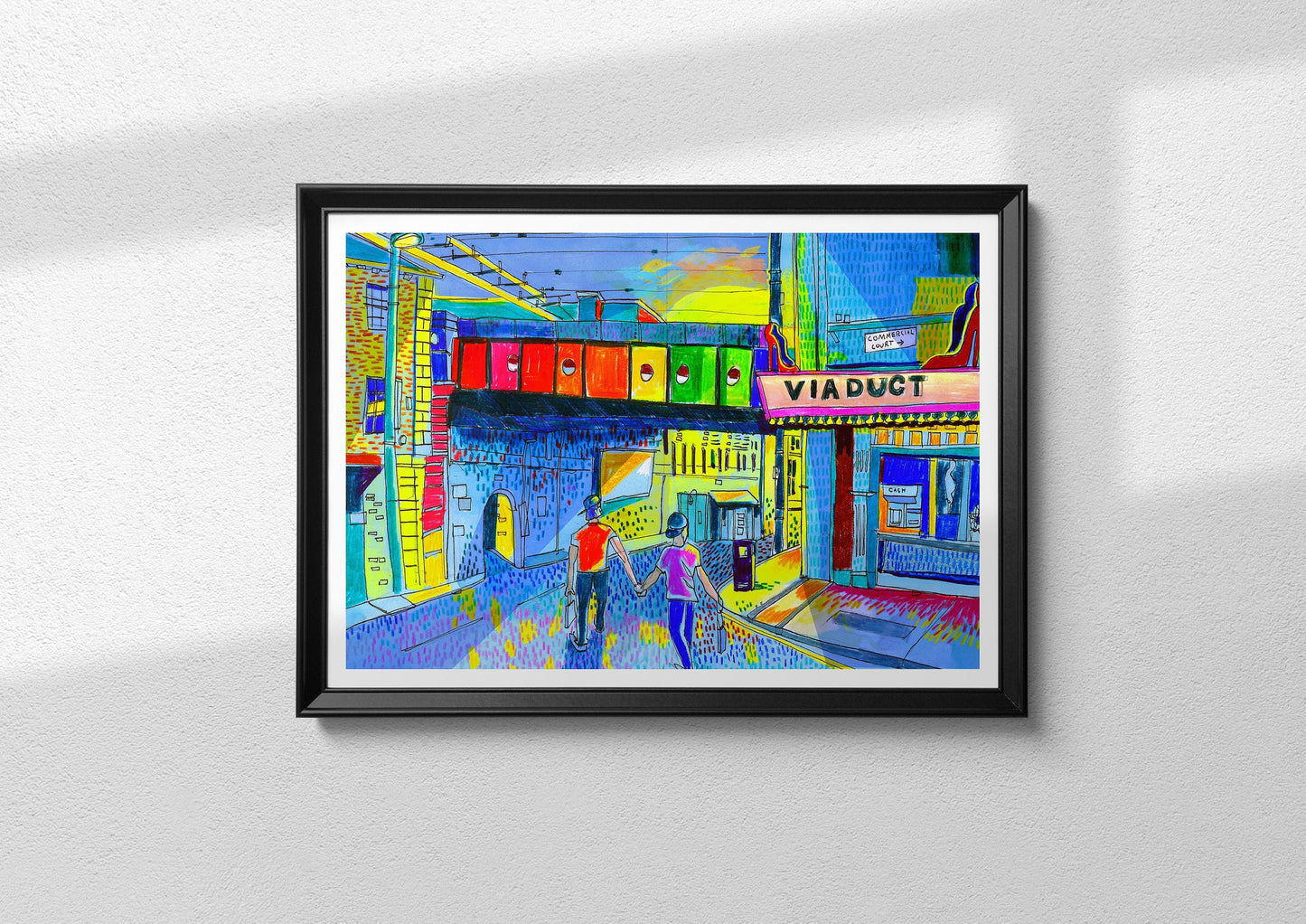 Leeds Lower Briggate Artwork Print, LGBT+ Artwork, Illustration, West Yorkshire, Call Lane, Viaduct Showbar