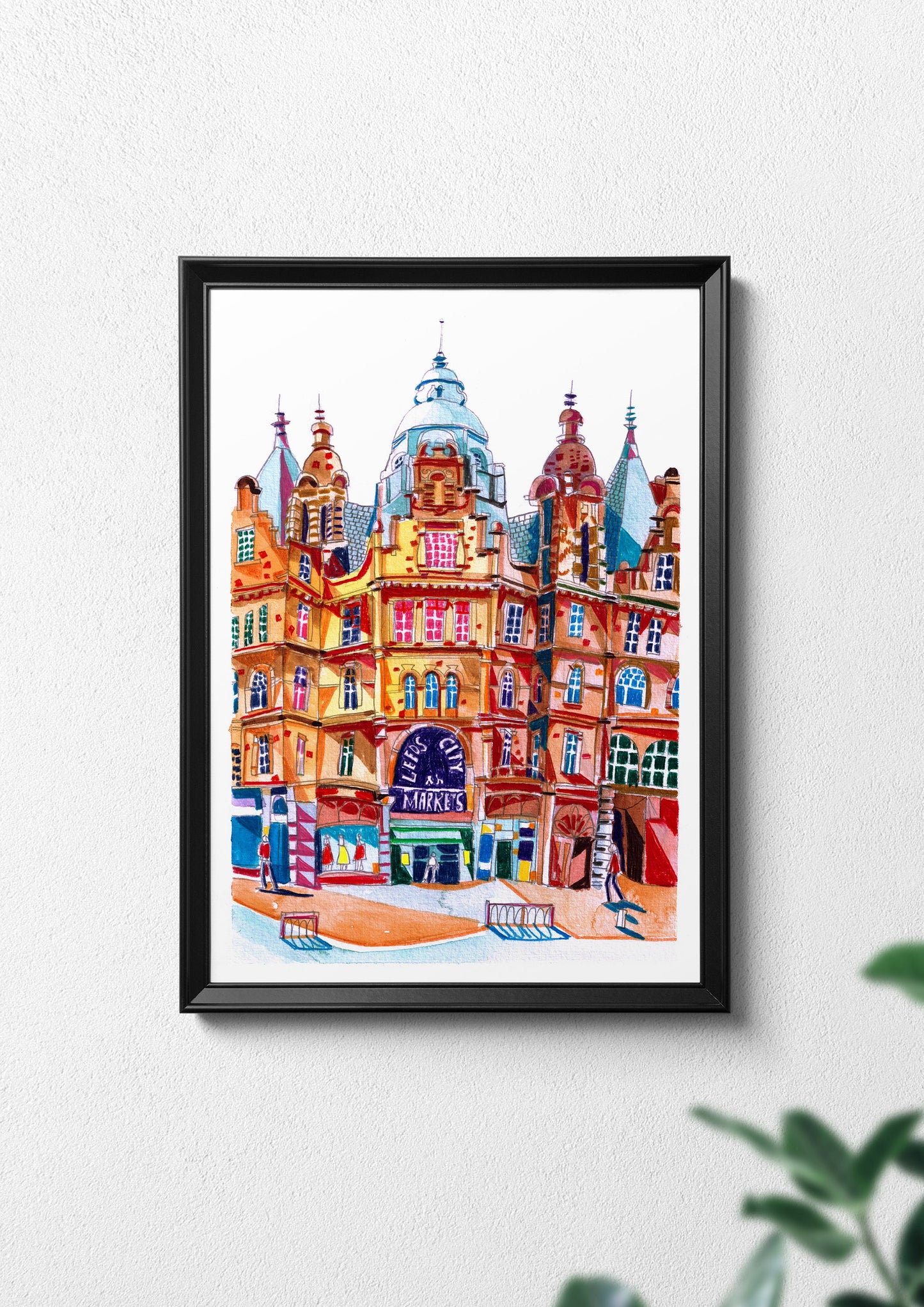 Leeds Kirkgate Market Artwork Print, Illustrated Print