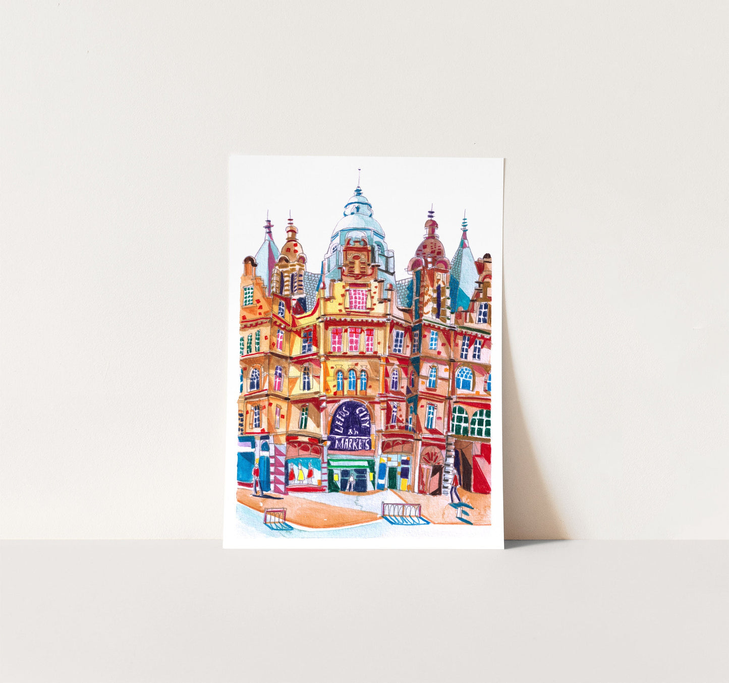Leeds Kirkgate Market Artwork Print, Illustrated Print
