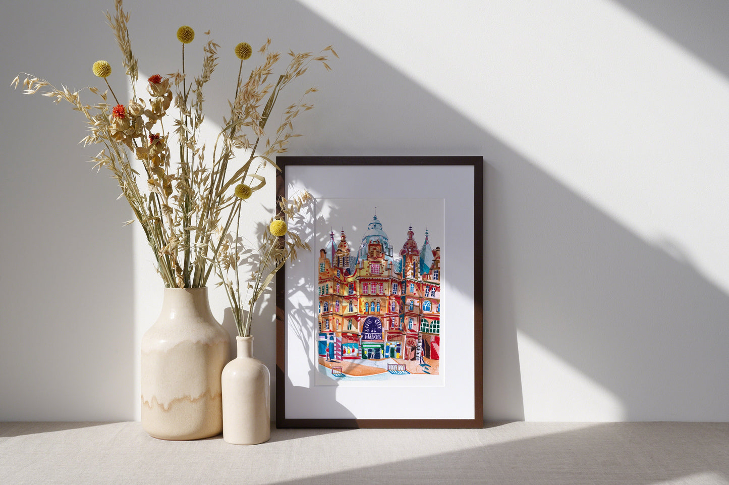 Leeds Kirkgate Market Artwork Print, Illustrated Print