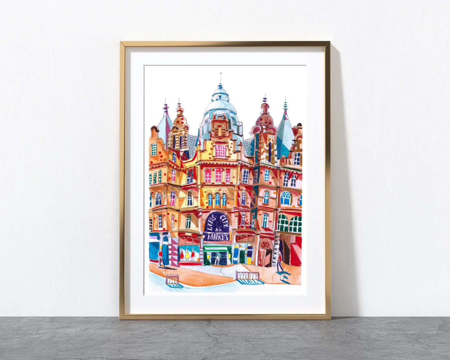 Leeds Kirkgate Market Artwork Print, Illustrated Print