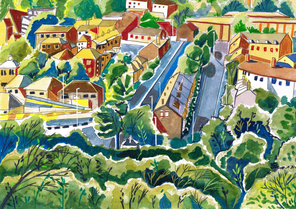 Woodhouse Ridge Leeds Artwork Print, Woodhouse Ridge, Meanwood Valley Trail, Yorkshire, Leeds Art Print, Leeds Travel Poster, Meanwood Painting