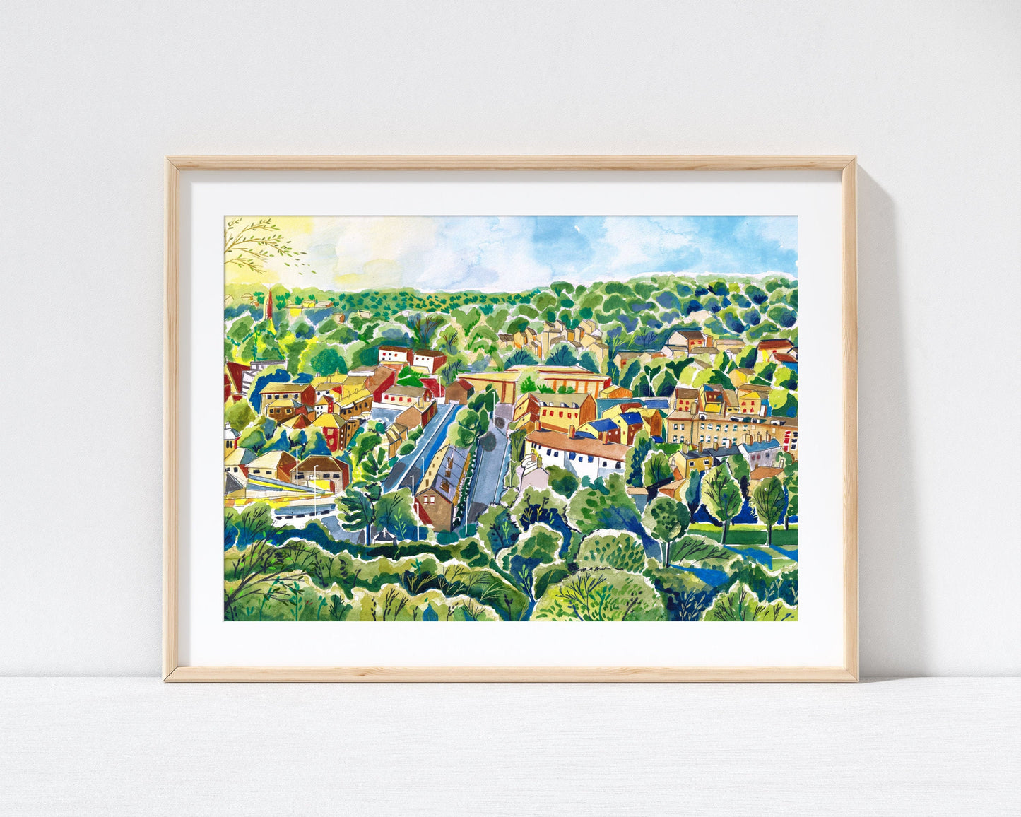 Woodhouse Ridge Leeds Artwork Print, Woodhouse Ridge, Meanwood Valley Trail, Yorkshire, Leeds Art Print, Leeds Travel Poster, Meanwood Painting