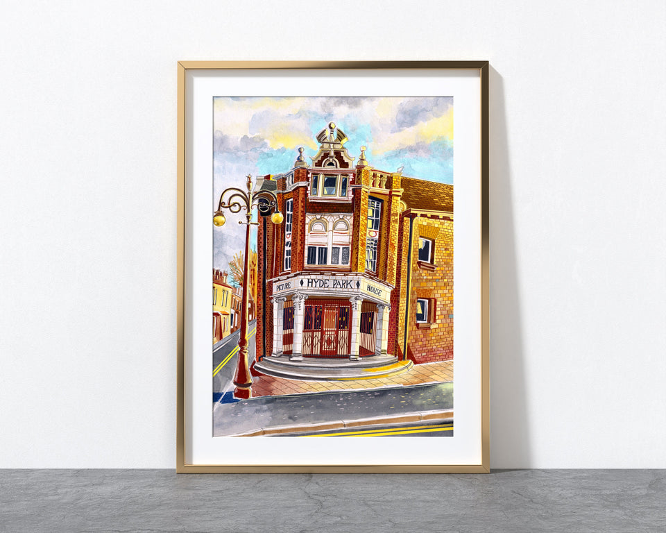 Leeds England, Hyde Park Picture House, Cinema Art, Brudenell Road, Yorkshire, Leeds Art Print, Leeds Poster, Leeds Painting