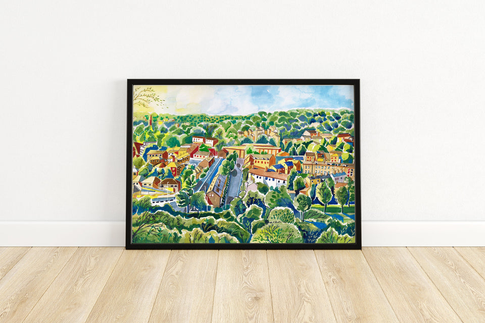 Woodhouse Ridge Leeds Artwork Print, Woodhouse Ridge, Meanwood Valley Trail, Yorkshire, Leeds Art Print, Leeds Travel Poster, Meanwood Painting