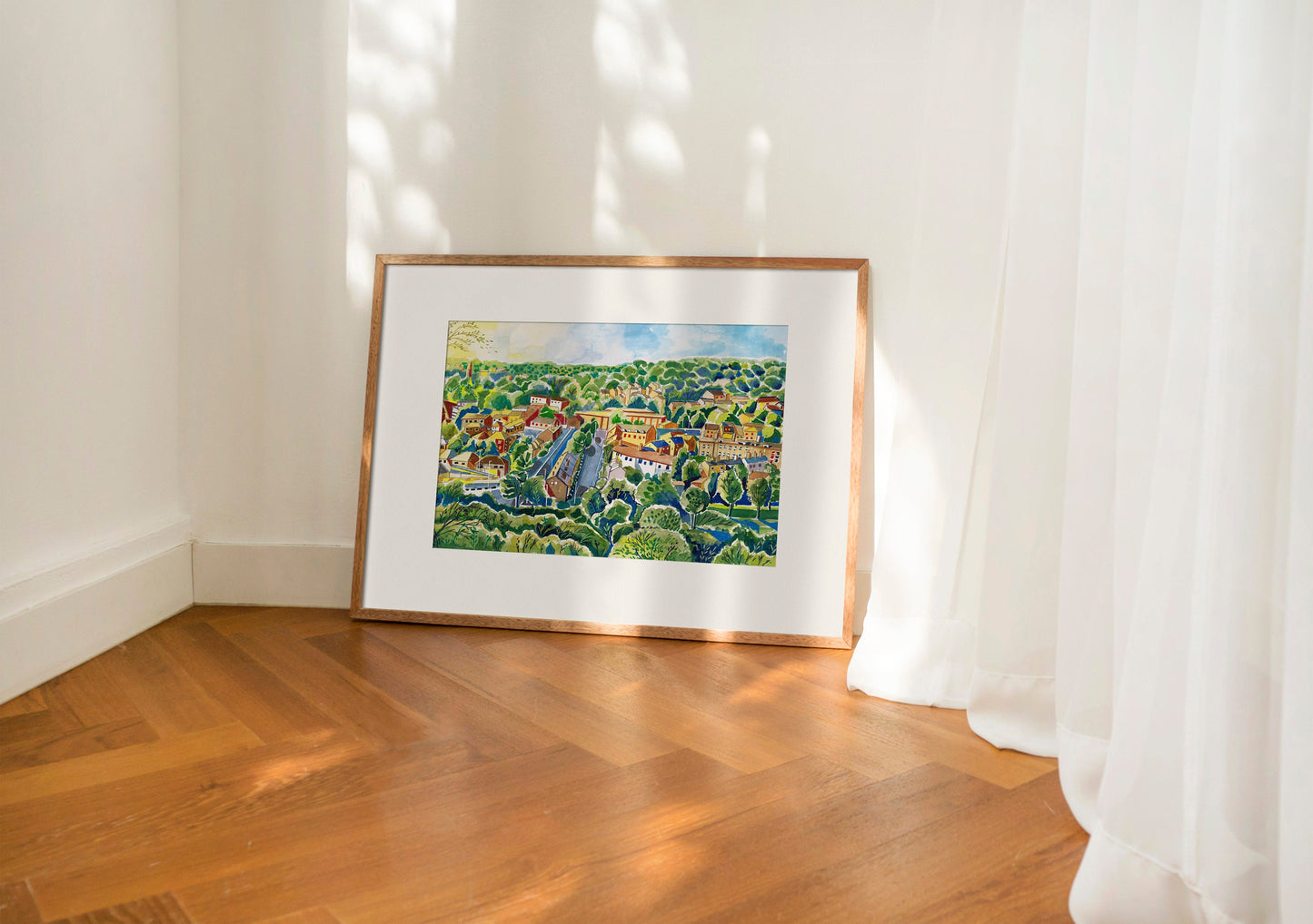 Woodhouse Ridge Leeds Artwork Print, Woodhouse Ridge, Meanwood Valley Trail, Yorkshire, Leeds Art Print, Leeds Travel Poster, Meanwood Painting