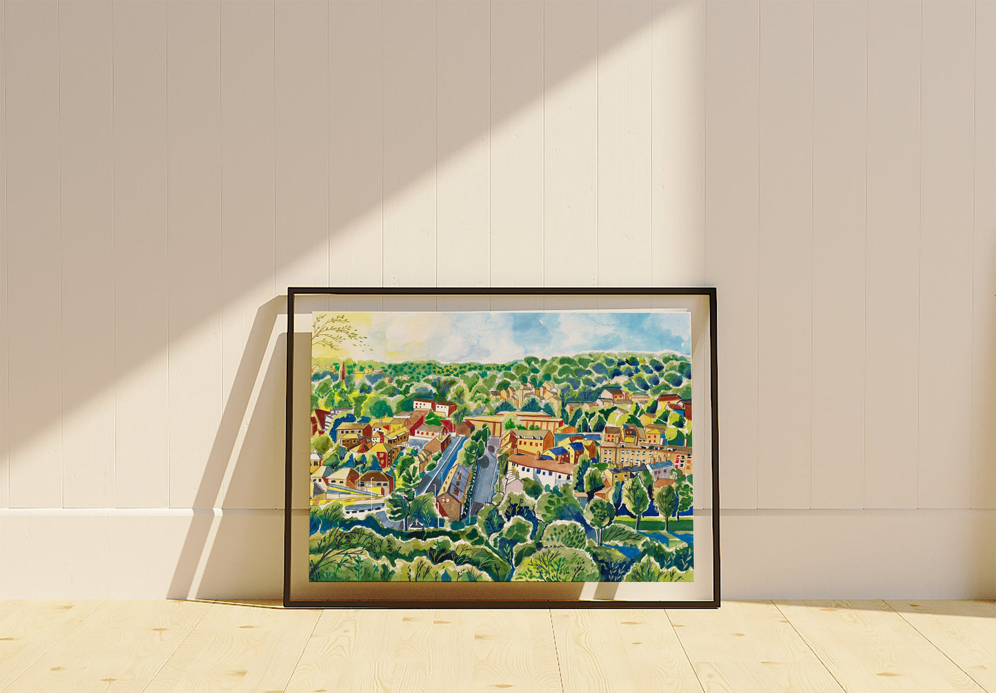 Woodhouse Ridge Leeds Artwork Print, Woodhouse Ridge, Meanwood Valley Trail, Yorkshire, Leeds Art Print, Leeds Travel Poster, Meanwood Painting