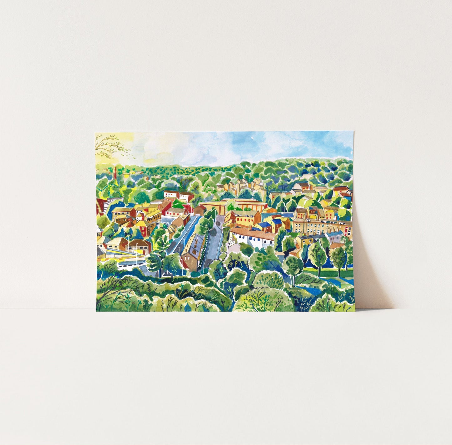 Woodhouse Ridge Leeds Artwork Print, Woodhouse Ridge, Meanwood Valley Trail, Yorkshire, Leeds Art Print, Leeds Travel Poster, Meanwood Painting