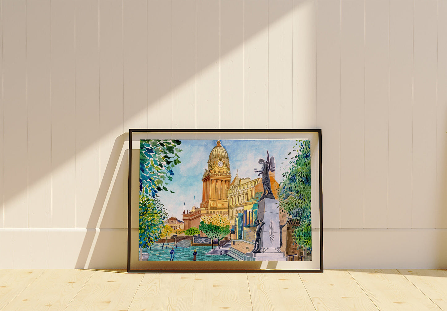 Leeds Art Gallery and Leeds Town Hall Artwork Print, The Headrow, Yorkshire, Leeds Art Print, Leeds Poster, Leeds City Painting