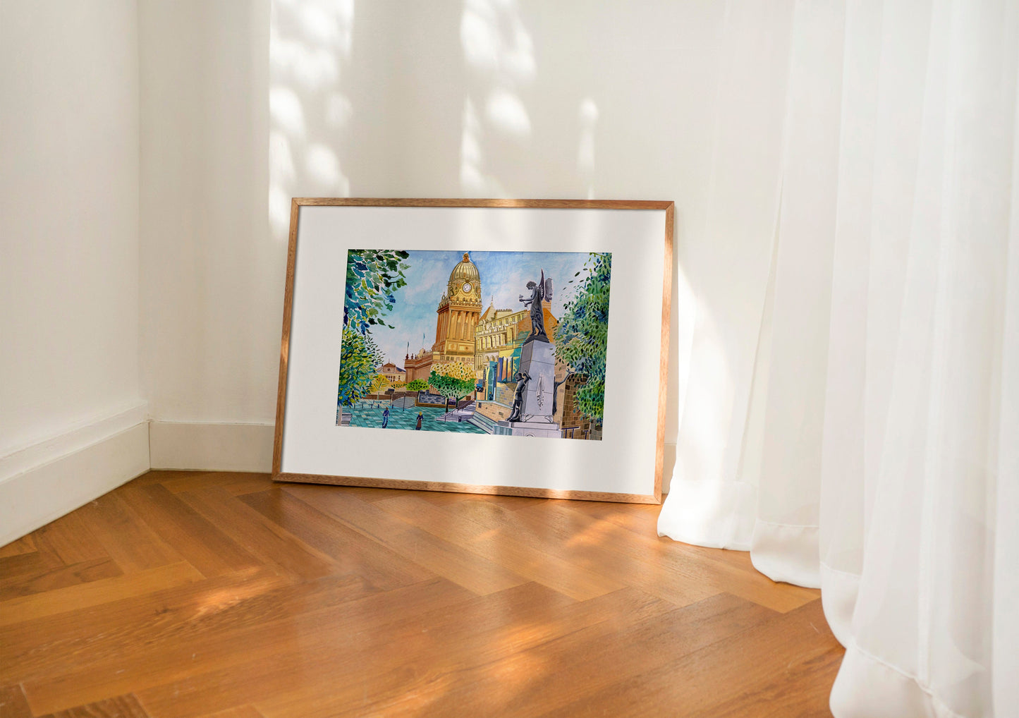 Leeds Art Gallery and Leeds Town Hall Artwork Print, The Headrow, Yorkshire, Leeds Art Print, Leeds Poster, Leeds City Painting