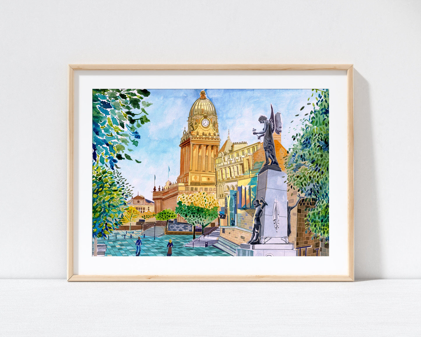 Leeds Art Gallery and Leeds Town Hall Artwork Print, The Headrow, Yorkshire, Leeds Art Print, Leeds Poster, Leeds City Painting