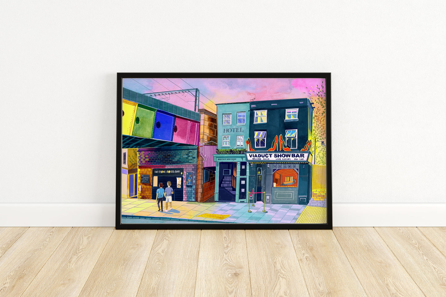 Leeds Art Print Viaduct Showbar, LGBTQ+ Pride Print, Lower Briggate, Gay Bar Artwork, June Pride Art, Leeds Poster