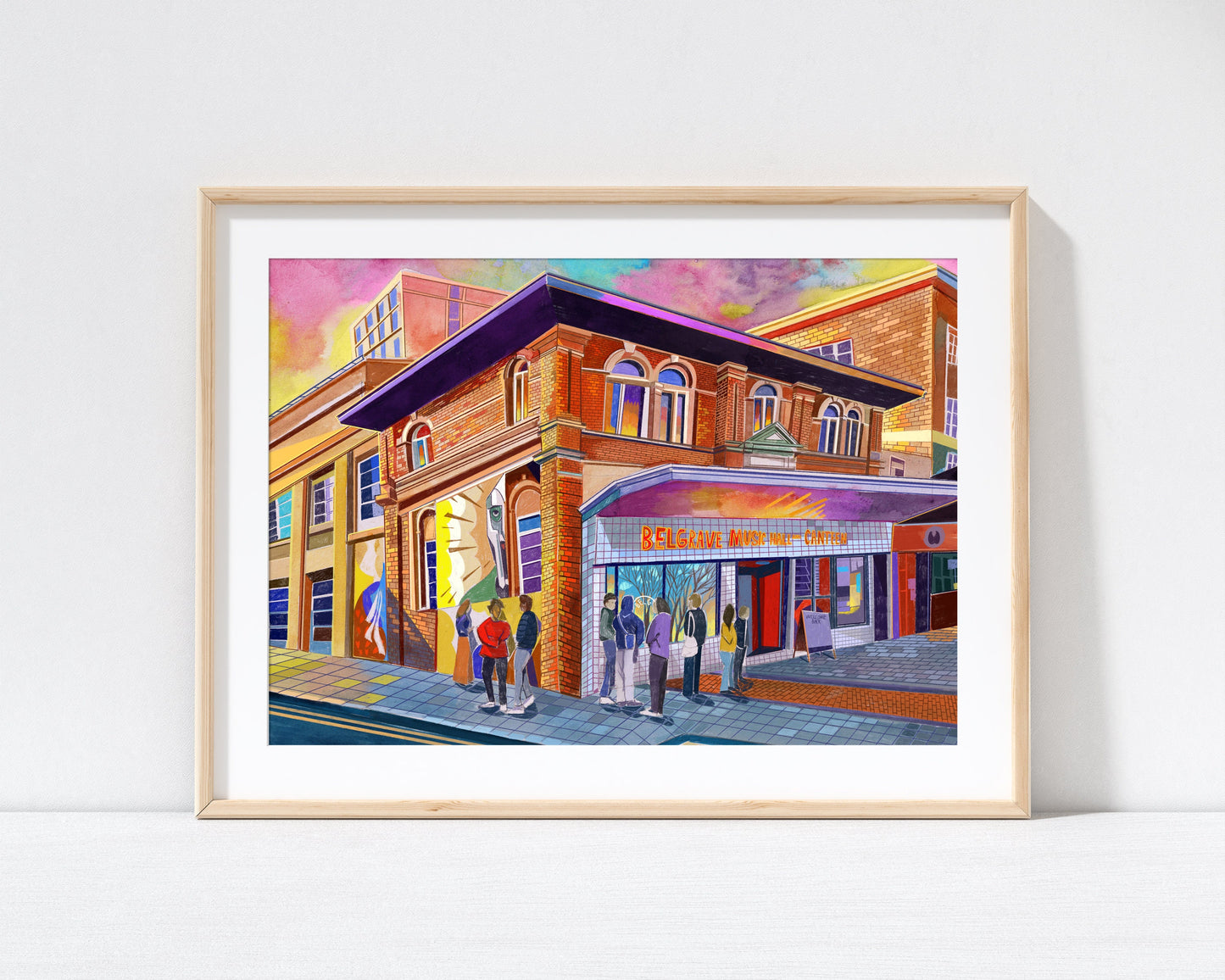 Leeds Belgrave Music Hall & Canteen, Artwork Print, Leeds Poster, Leeds City Painting, Leeds Gift Idea
