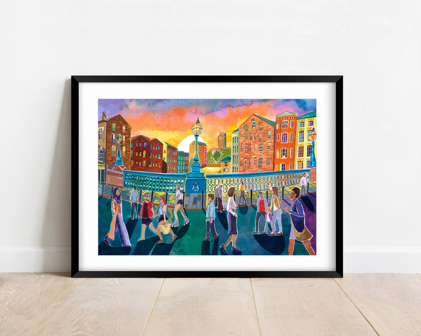 Leeds Bridge Artwork Print, As Featured in The Independent Leeds Life Little Black Book, Leeds Meets Leeds, River Aire, The Calls, Lower Briggate, Leeds Coat of Arms, Leeds Poster