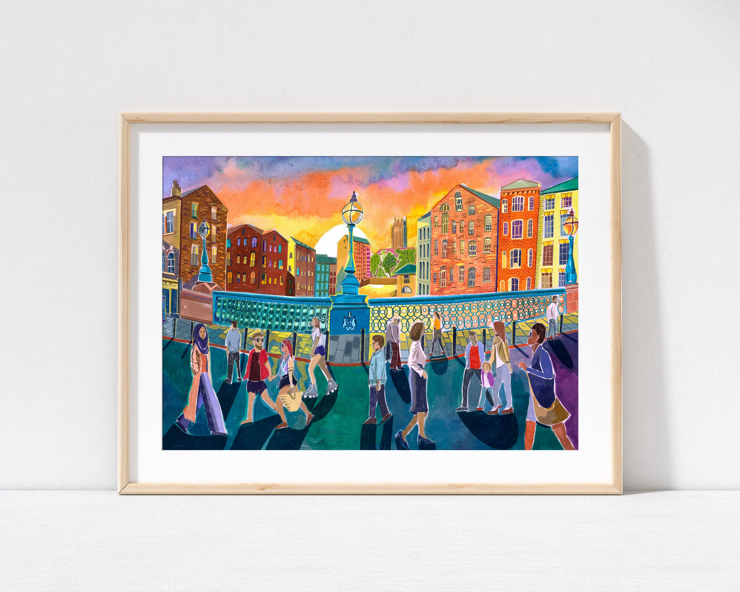 Leeds Bridge Artwork Print, As Featured in The Independent Leeds Life Little Black Book, Leeds Meets Leeds, River Aire, The Calls, Lower Briggate, Leeds Coat of Arms, Leeds Poster