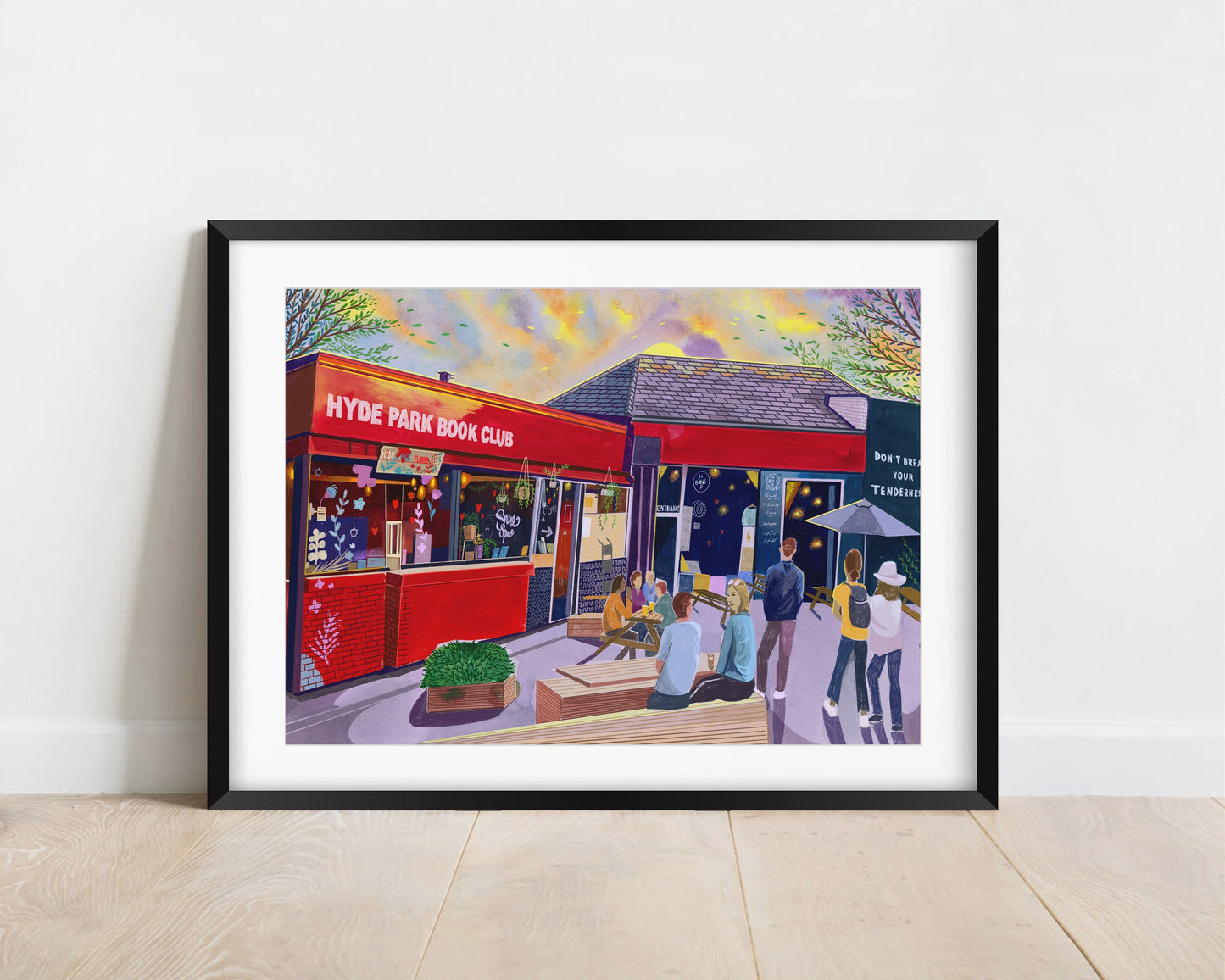 Hyde Park Book Club Leeds Art Print, Headingley, Hyde Park Leeds, Leeds Poster, Leeds Painting, Leeds Gift Idea