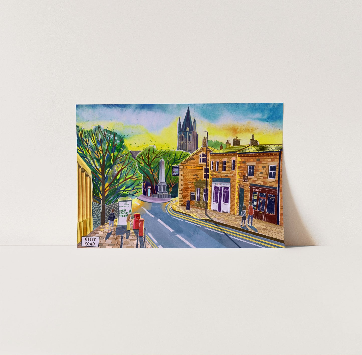 Headingley Otley Road Leeds Art Print, West Yorkshire, Skyrack Pub, St Michael’s Church, Leeds Painting, Leeds Gift Idea
