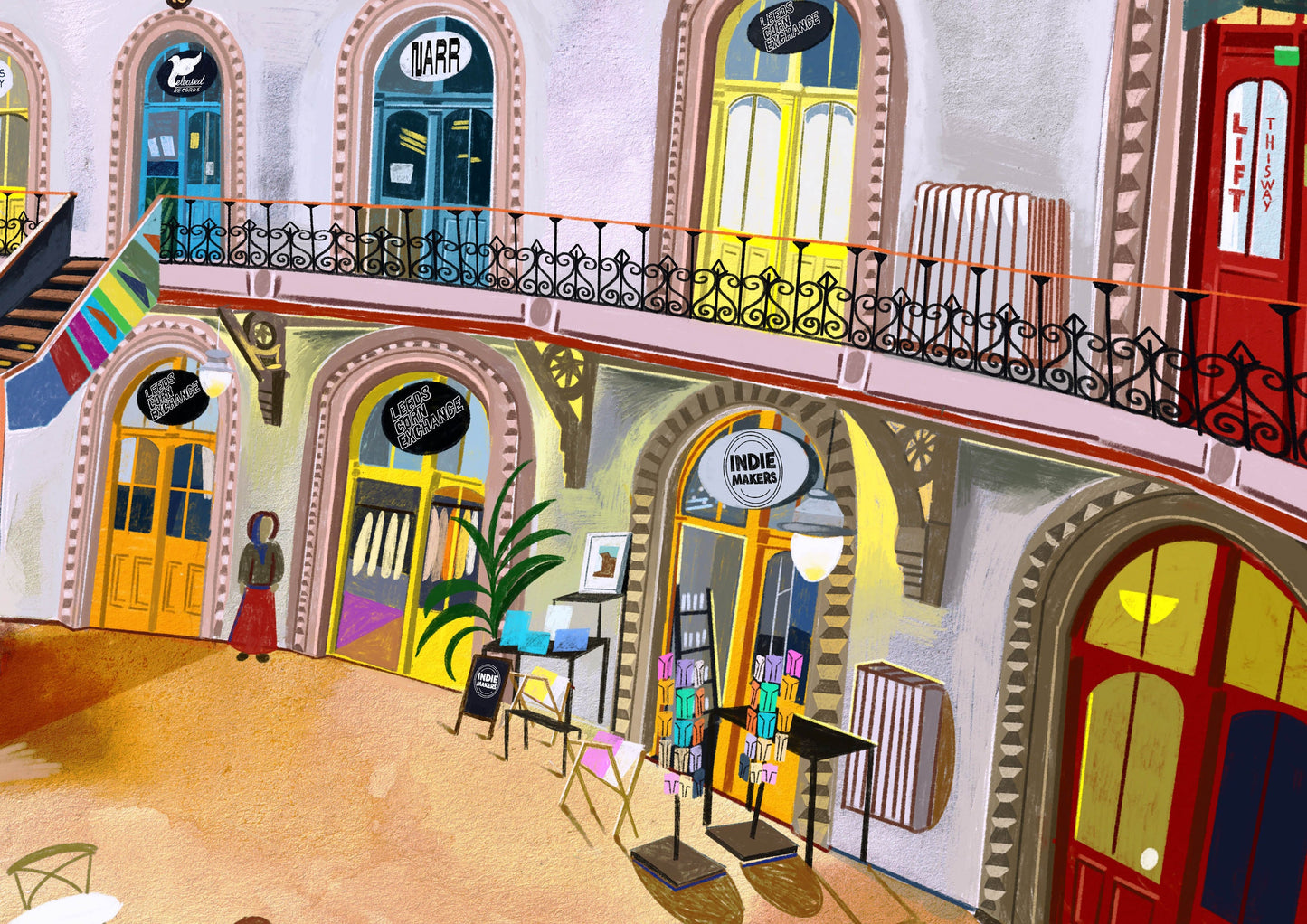 Leeds Corn Exchange, Leeds Print, Leeds UK Artwork, Call Lane, Leeds Poster