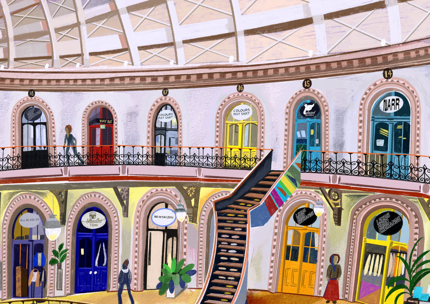 Leeds Corn Exchange, Leeds Print, Leeds UK Artwork, Call Lane, Leeds Poster