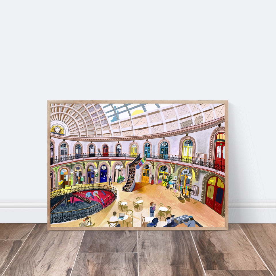 Leeds Corn Exchange, Leeds Print, Leeds UK Artwork, Call Lane, Leeds Poster