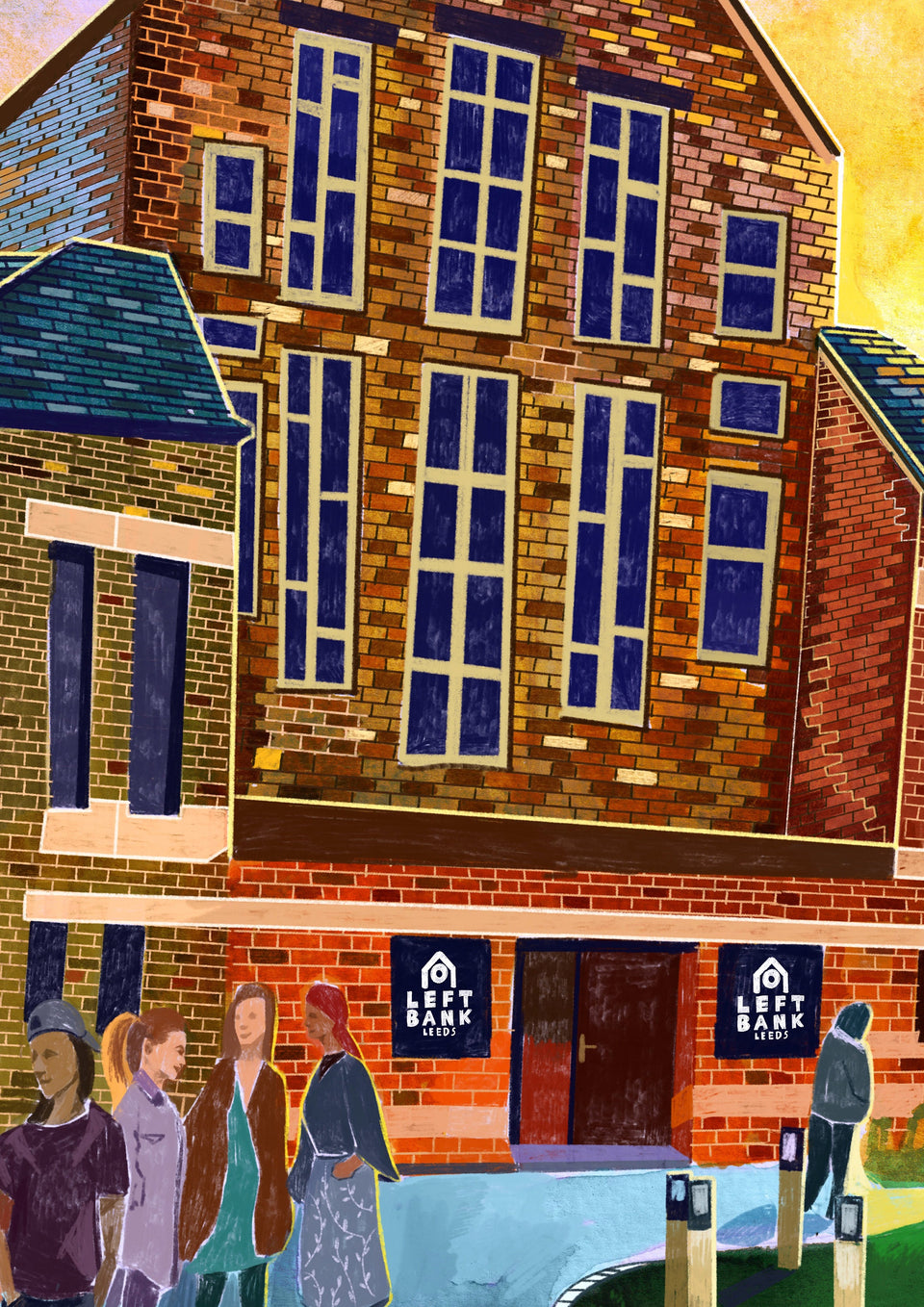 Leeds England, Burley, Cardigan Road, Left Bank Leeds, Hyde Park, Leeds Art Print, Leeds Poster